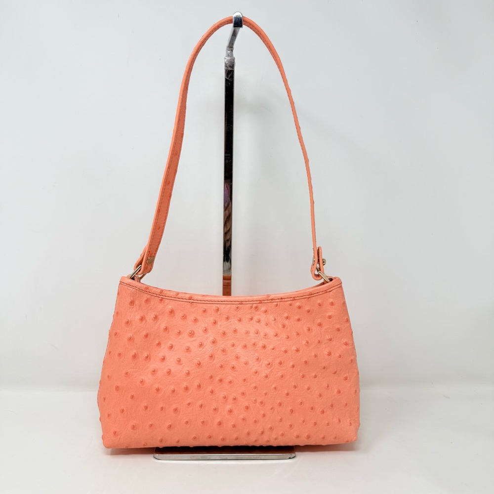 Brahmin Peach Ostrich Embossed Purse